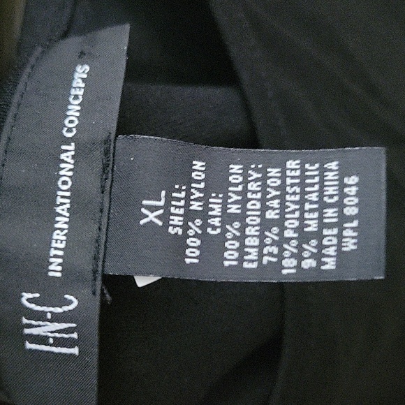 INC International Concepts Sheer, Hummingbird Embroidered Top with Cami XL - Picture 6 of 12